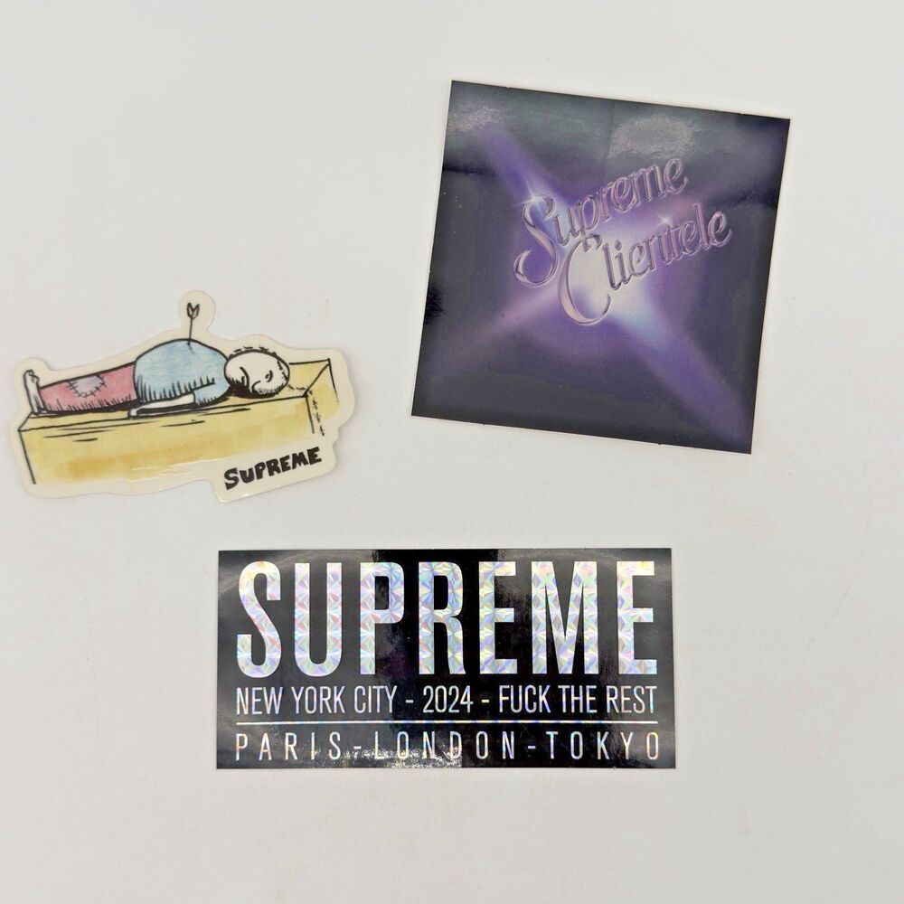 Lot Of 3 Supreme Stickers Brand New Authentic Bundle